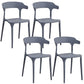Contemporary Plastic Arm Chair Dining Kitchen Room Open Back Chair
