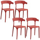 Contemporary Plastic Arm Chair Dining Kitchen Room Open Back Chair