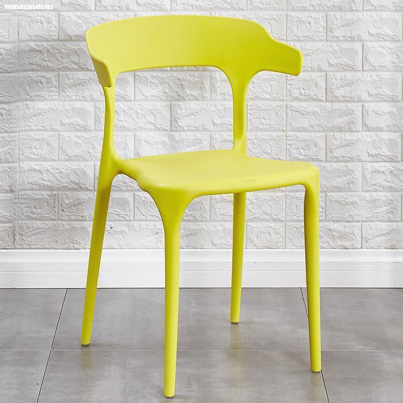 Contemporary Plastic Arm Chair Dining Kitchen Room Open Back Chair