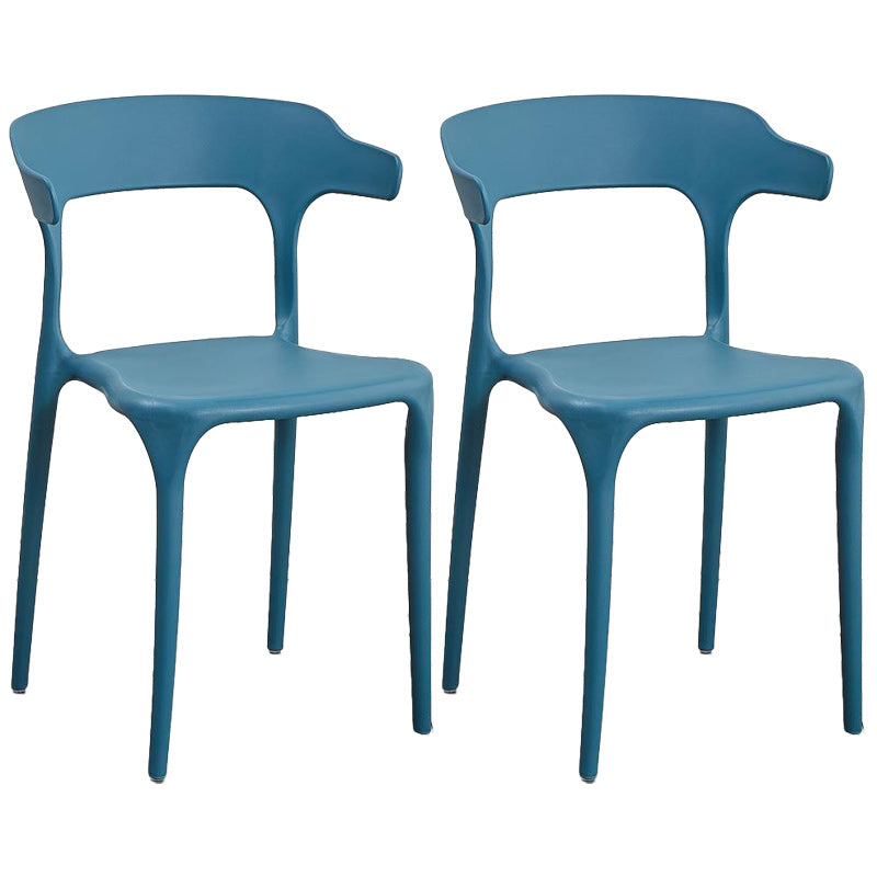 Contemporary Plastic Arm Chair Dining Kitchen Room Open Back Chair