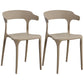 Contemporary Plastic Arm Chair Dining Kitchen Room Open Back Chair