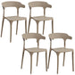 Contemporary Plastic Arm Chair Dining Kitchen Room Open Back Chair