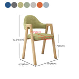 Modern Fabric Dining Chair with Arms Matte Finish Open Back Side Chair