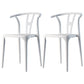 Contemporary Plastic Armless Chair Kitchen Dining Room Open Back Chair
