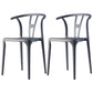 Contemporary Plastic Armless Chair Kitchen Dining Room Open Back Chair