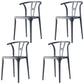 Contemporary Plastic Armless Chair Kitchen Dining Room Open Back Chair