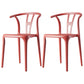 Contemporary Plastic Armless Chair Kitchen Dining Room Open Back Chair