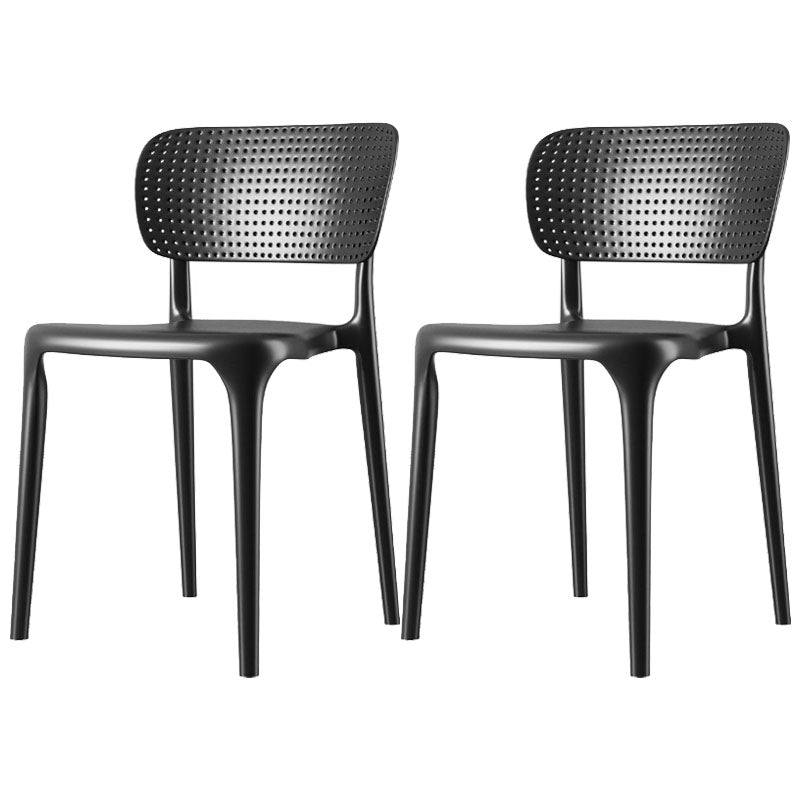 Contemporary Plastic Armless Chair Kitchen Dining Room Open Back Chair