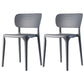 Contemporary Plastic Armless Chair Kitchen Dining Room Open Back Chair