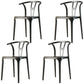Contemporary Plastic Armless Chair Kitchen Dining Room Open Back Chair