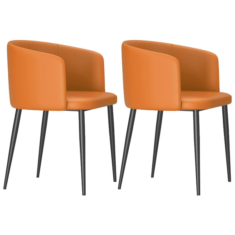Dining Room Side Chairs Contemporary Arm Kitchen Chair for Home Orange 2 Piece Set Clearhalo 'Dining Chairs' 'Dining Tables & Seating' 'dining_chair' 'furn' 'furn_dining_chair' 'Furniture' 'Kitchen & Dining Furniture' 5132039