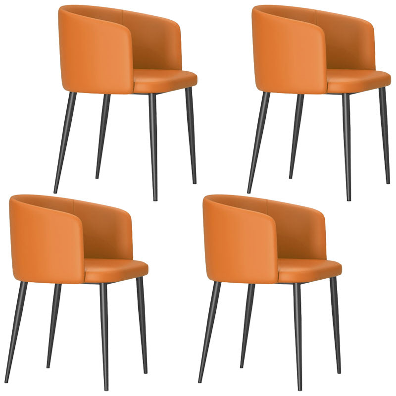 Dining Room Side Chairs Contemporary Arm Kitchen Chair for Home Orange 4 Piece Set Clearhalo 'Dining Chairs' 'Dining Tables & Seating' 'dining_chair' 'furn' 'furn_dining_chair' 'Furniture' 'Kitchen & Dining Furniture' 5132040