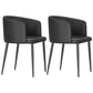 Dining Room Side Chairs Contemporary Arm Kitchen Chair for Home Matte Black 2 Piece Set Clearhalo 'Dining Chairs' 'Dining Tables & Seating' 'dining_chair' 'furn' 'furn_dining_chair' 'Furniture' 'Kitchen & Dining Furniture' 5132064