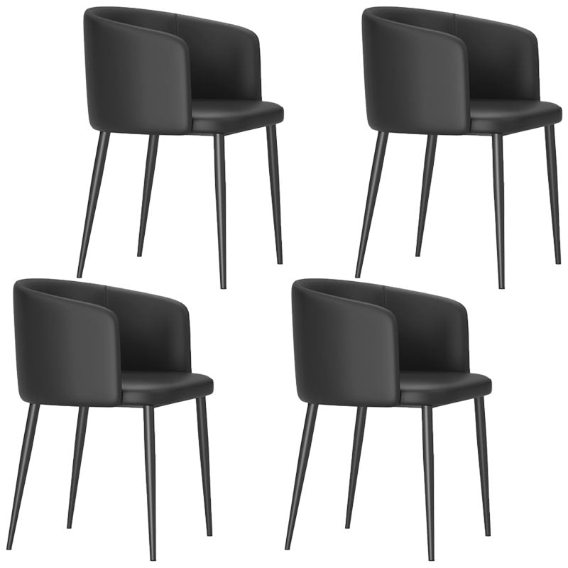 Dining Room Side Chairs Contemporary Arm Kitchen Chair for Home Matte Black 4 Piece Set Clearhalo 'Dining Chairs' 'Dining Tables & Seating' 'dining_chair' 'furn' 'furn_dining_chair' 'Furniture' 'Kitchen & Dining Furniture' 5132065