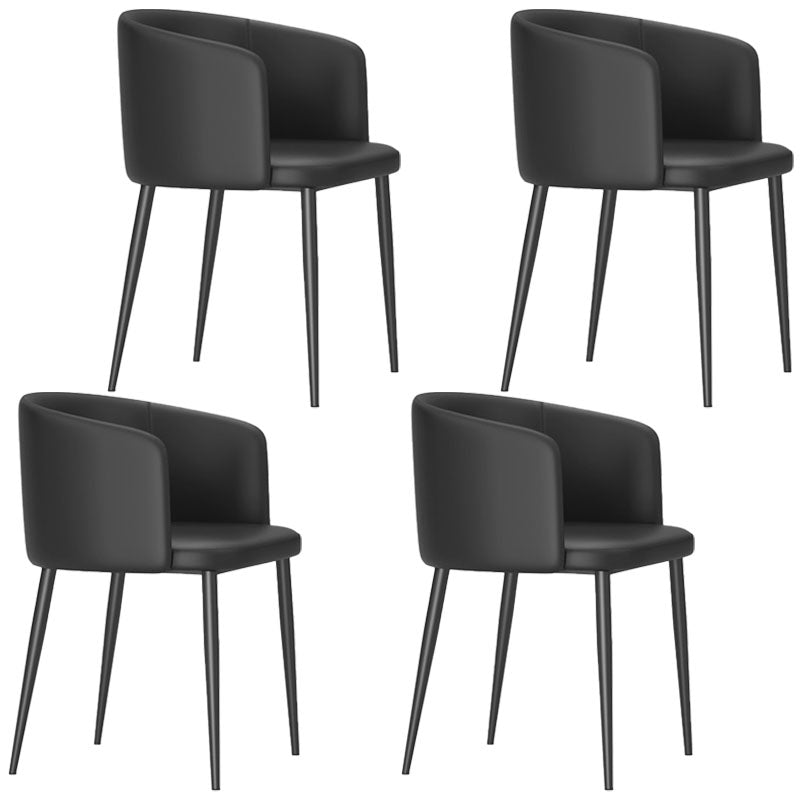 Dining Room Side Chairs Contemporary Arm Kitchen Chair for Home Black 4 Piece Set Clearhalo 'Dining Chairs' 'Dining Tables & Seating' 'dining_chair' 'furn' 'furn_dining_chair' 'Furniture' 'Kitchen & Dining Furniture' 5132068
