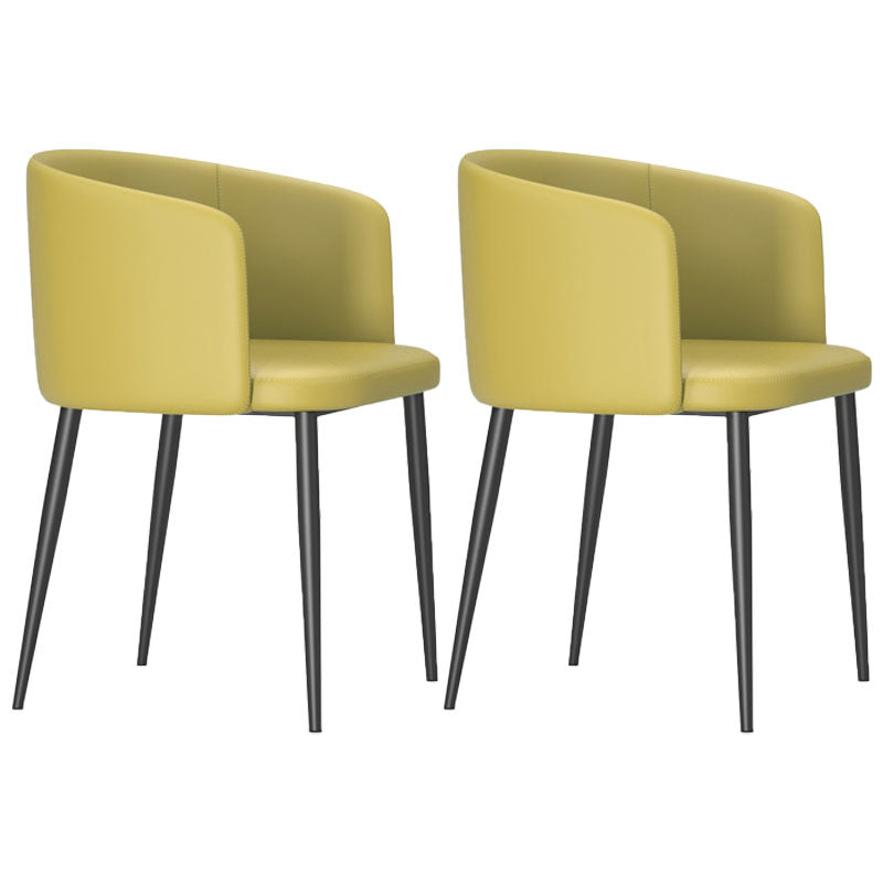 Dining Room Side Chairs Contemporary Arm Kitchen Chair for Home Yellow-Green 2 Piece Set Clearhalo 'Dining Chairs' 'Dining Tables & Seating' 'dining_chair' 'furn' 'furn_dining_chair' 'Furniture' 'Kitchen & Dining Furniture' 5132070