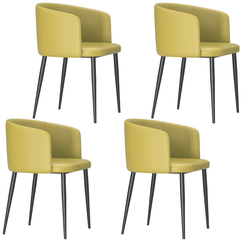 Dining Room Side Chairs Contemporary Arm Kitchen Chair for Home Yellow-Green 4 Piece Set Clearhalo 'Dining Chairs' 'Dining Tables & Seating' 'dining_chair' 'furn' 'furn_dining_chair' 'Furniture' 'Kitchen & Dining Furniture' 5132071