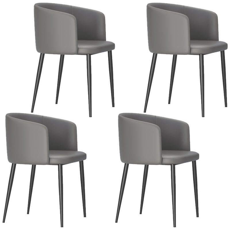 Dining Room Side Chairs Contemporary Arm Kitchen Chair for Home Dark Gray 4 Piece Set Clearhalo 'Dining Chairs' 'Dining Tables & Seating' 'dining_chair' 'furn' 'furn_dining_chair' 'Furniture' 'Kitchen & Dining Furniture' 5132077
