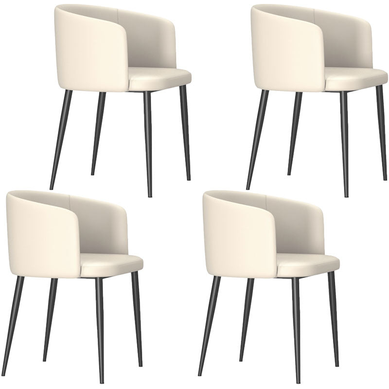 Dining Room Side Chairs Contemporary Arm Kitchen Chair for Home Off-White 4 Piece Set Clearhalo 'Dining Chairs' 'Dining Tables & Seating' 'dining_chair' 'furn' 'furn_dining_chair' 'Furniture' 'Kitchen & Dining Furniture' 5132089