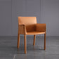 Silla lateral sólida contemporánea con brazos Silla de comedor de cuero sintético