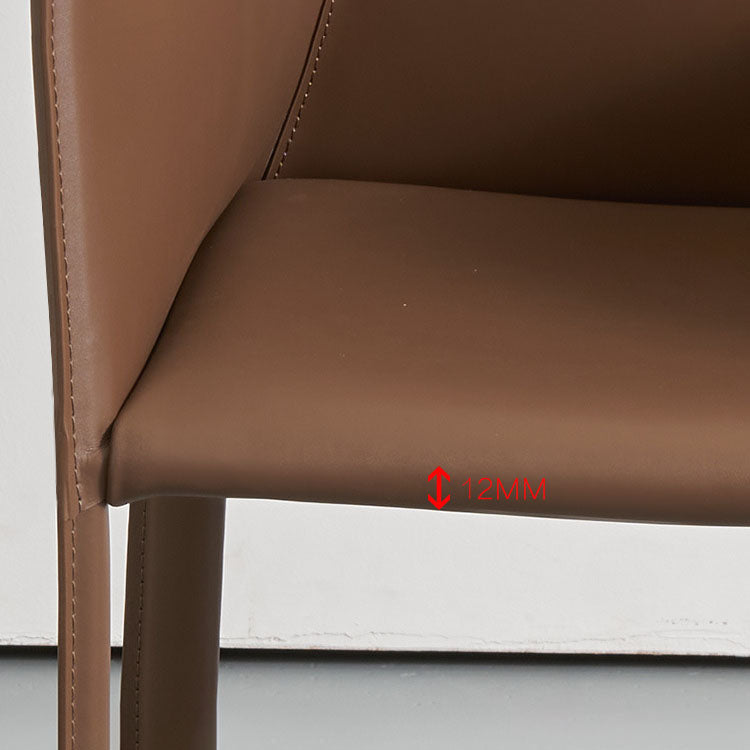 Silla lateral sólida contemporánea con brazos Silla de comedor de cuero sintético