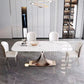 Modern Rectangle Dining Table Set 1/2/5/6 Pieces Dinette Set with White Sintered Stone Top