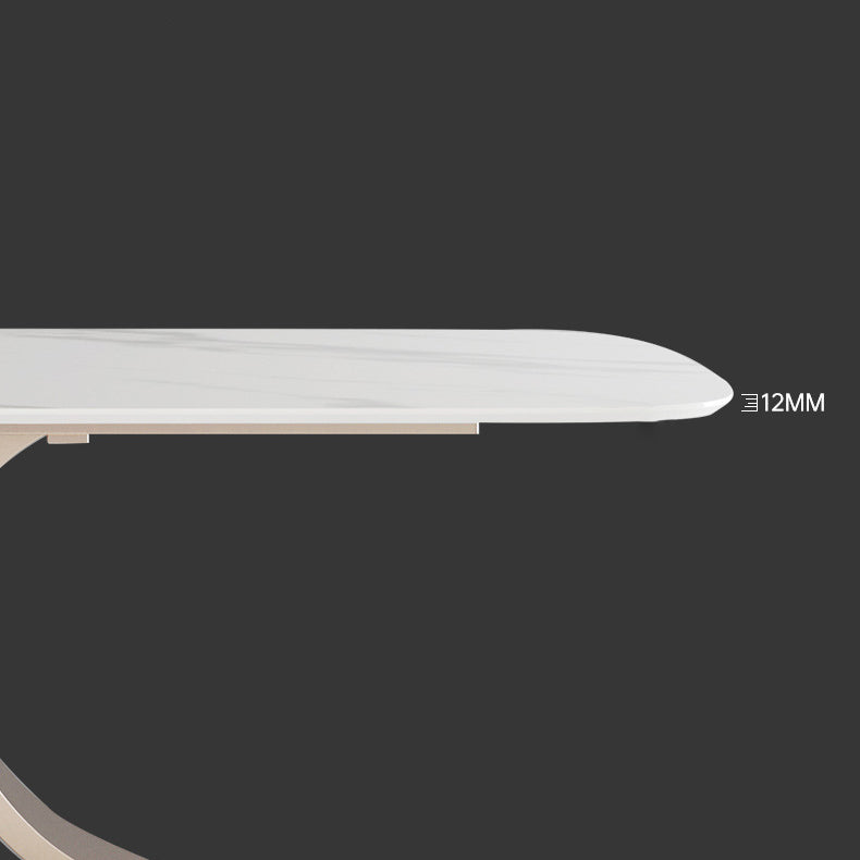 Modern Rectangle Dining Table Set 1/2/5/6 Pieces Dinette Set with White Sintered Stone Top