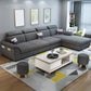 Modern Fabric/Faux Leather Sofa & Chaise with Storage for Living Room