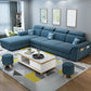 Modern Fabric/Faux Leather Sofa & Chaise with Storage for Living Room
