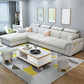 Modern Fabric/Faux Leather Sofa & Chaise with Storage for Living Room