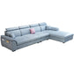 Modern Fabric/Faux Leather Sofa & Chaise with Storage for Living Room