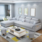 Modern Fabric/Faux Leather Sofa & Chaise with Storage for Living Room