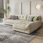 Cream-white Sectional down Padded Tufted Back Tech/flannelette Sofa