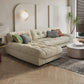 Cream-white Sectional down Padded Tufted Back Tech/flannelette Sofa