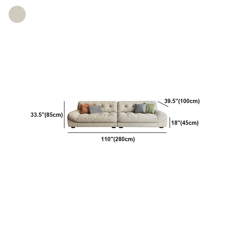 Cream-white Sectional down Padded Tufted Back Tech/flannelette Sofa