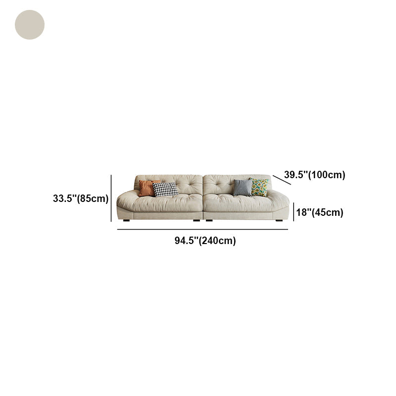 Cream-white Sectional down Padded Tufted Back Tech/flannelette Sofa