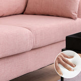 Eigentijdse vierkante armbank linnen standaard bank voor woonkamer, appartement