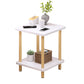 Modern Wooden Side Table Square / Rectangle White and Wood 4 - Legs Sofa Side Table