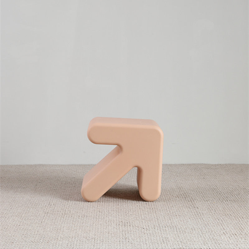 Scandinavian Geometric End Table 15.75" W x 13.78" D x 15.75" H Arrow-Shaped Side Table Pink Clearhalo 'Coffee & Accent Tables' 'End & Side Tables' 'end_side_tables' 'furn' 'furn_end_side_tables' 'Furniture' 'Living Room Furniture' 5133621
