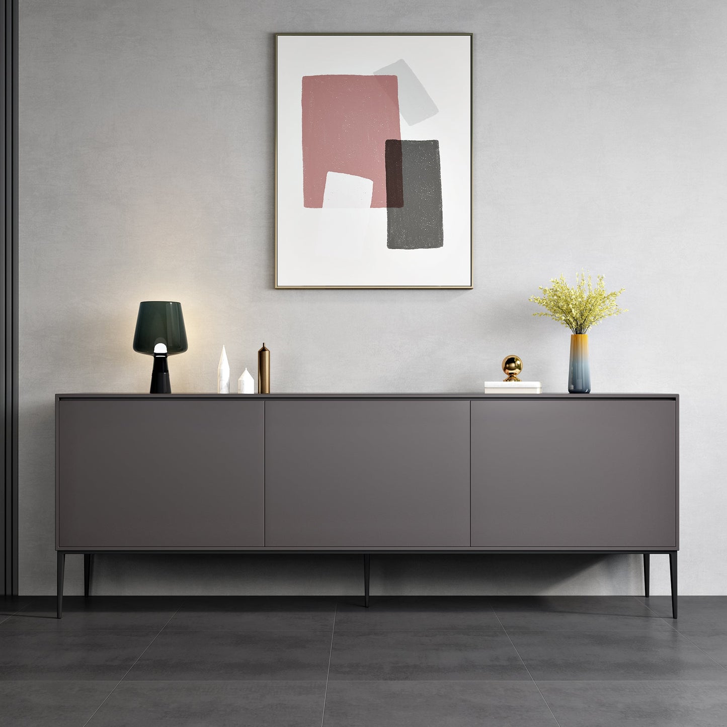 Sideboard in legno ingegnerizzato in stile glam per soggiorno