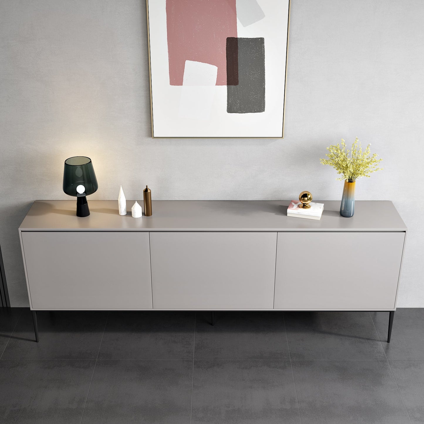 Sideboard in legno ingegnerizzato in stile glam per soggiorno