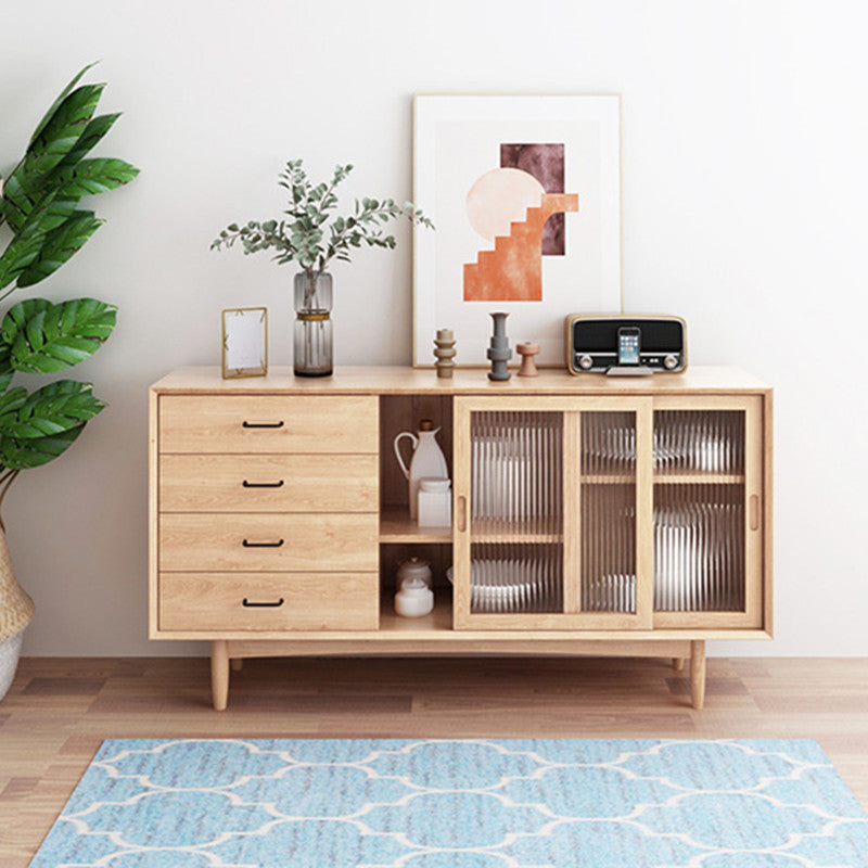 Modern Storage Sideboard Wooden Kitchen Sideboard with Drawers and Doors Wood Clearhalo 'buffet_sideboard' 'Buffets & Sideboards' 'furn' 'furn_buffet_sideboard' 'Furniture' 'Kitchen & Dining Furniture' 5133718