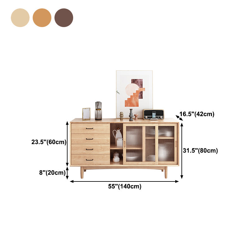 Modern Storage Sideboard Wooden Kitchen Sideboard with Drawers and Doors Clearhalo 'buffet_sideboard' 'Buffets & Sideboards' 'furn' 'furn_buffet_sideboard' 'Furniture' 'Kitchen & Dining Furniture' 5133729