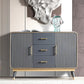 Glam Style Sideboard Wooden Dining Sideboard with Drawers and Storage