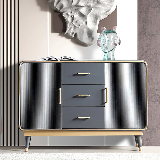 Glam Style Sideboard Wooden Dining Sideboard with Drawers and Storage