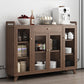 Sideboard moderna in colore browntea di sala da pranzo in legno con porte per soggiorno