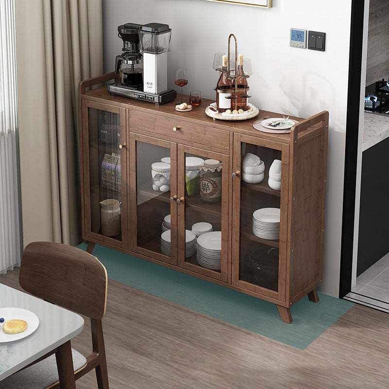 Sideboard moderna in colore browntea di sala da pranzo in legno con porte per soggiorno
