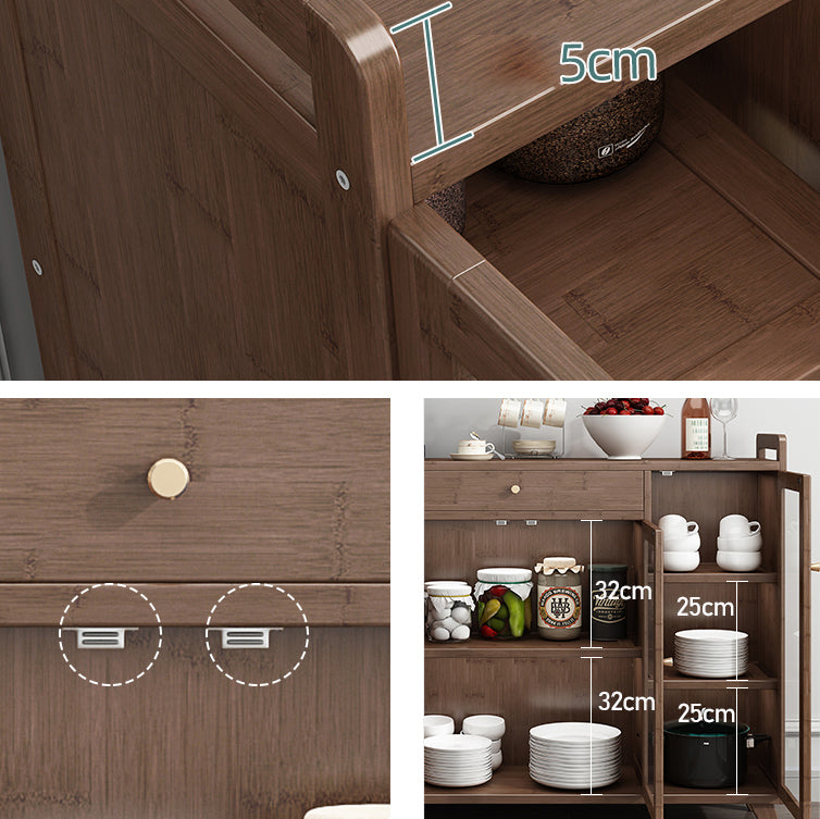 Sideboard moderna in colore browntea di sala da pranzo in legno con porte per soggiorno