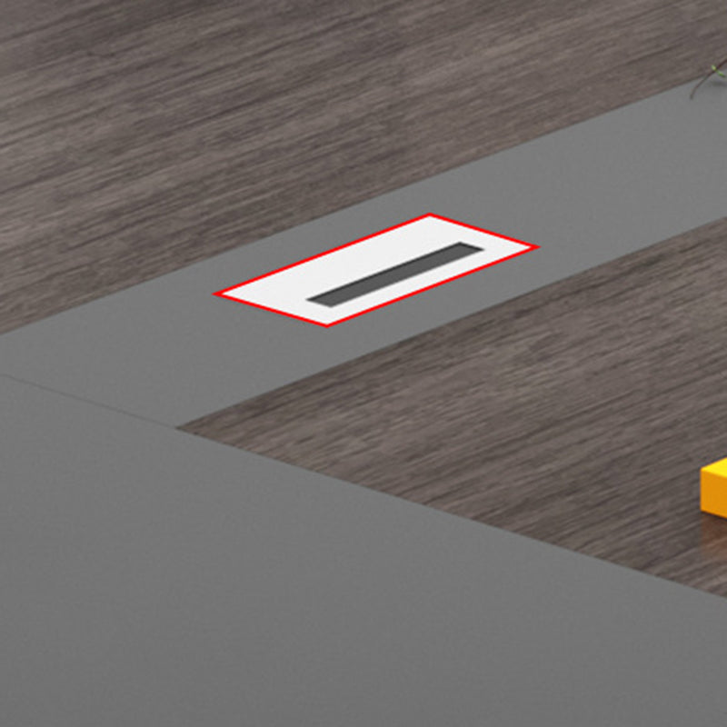 Zwart vervaardigd hout rechthoekig bureau Modern Cable Management Office Desk