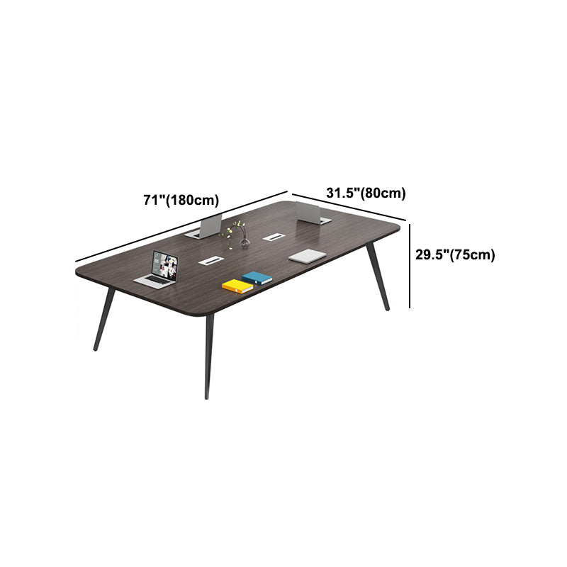 Zwart vervaardigd hout rechthoekig bureau Modern Cable Management Office Desk